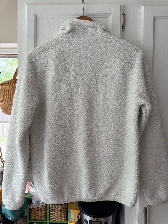 Patagonia Womens Ivory Sherpa 1/4-Zip Pullover Sweater - Picture 3 of 3